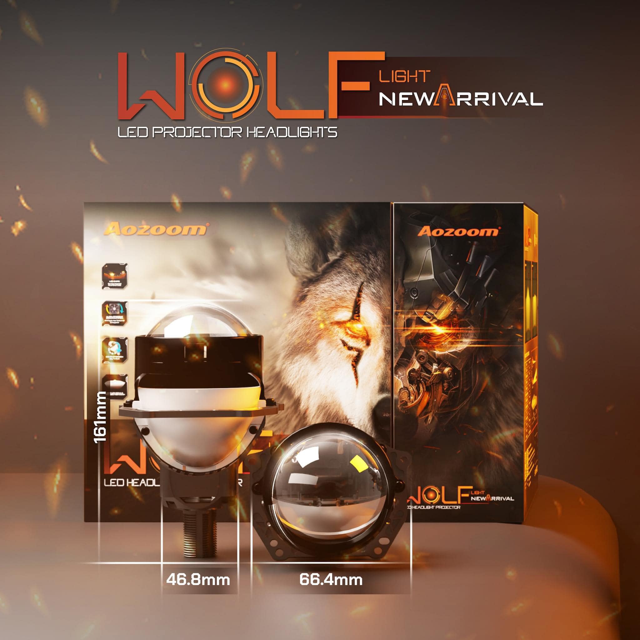 Bi led Aozoom WOLF LIGHT NEW CÔNG SUẤT 45/55W