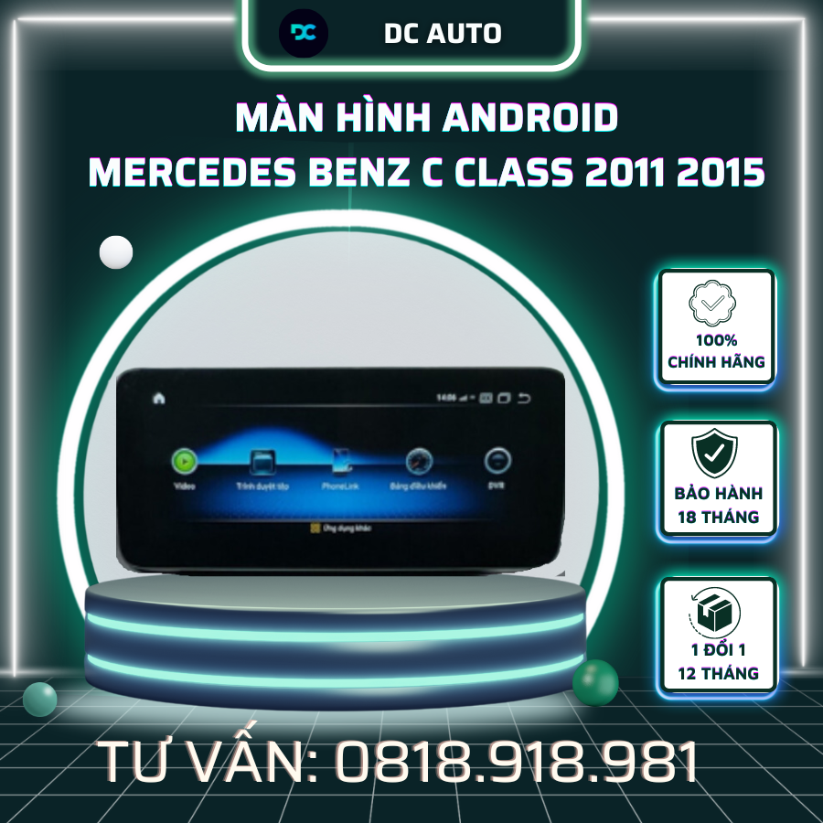 Màn Hình Android mercedes benz C class 2011 2015 